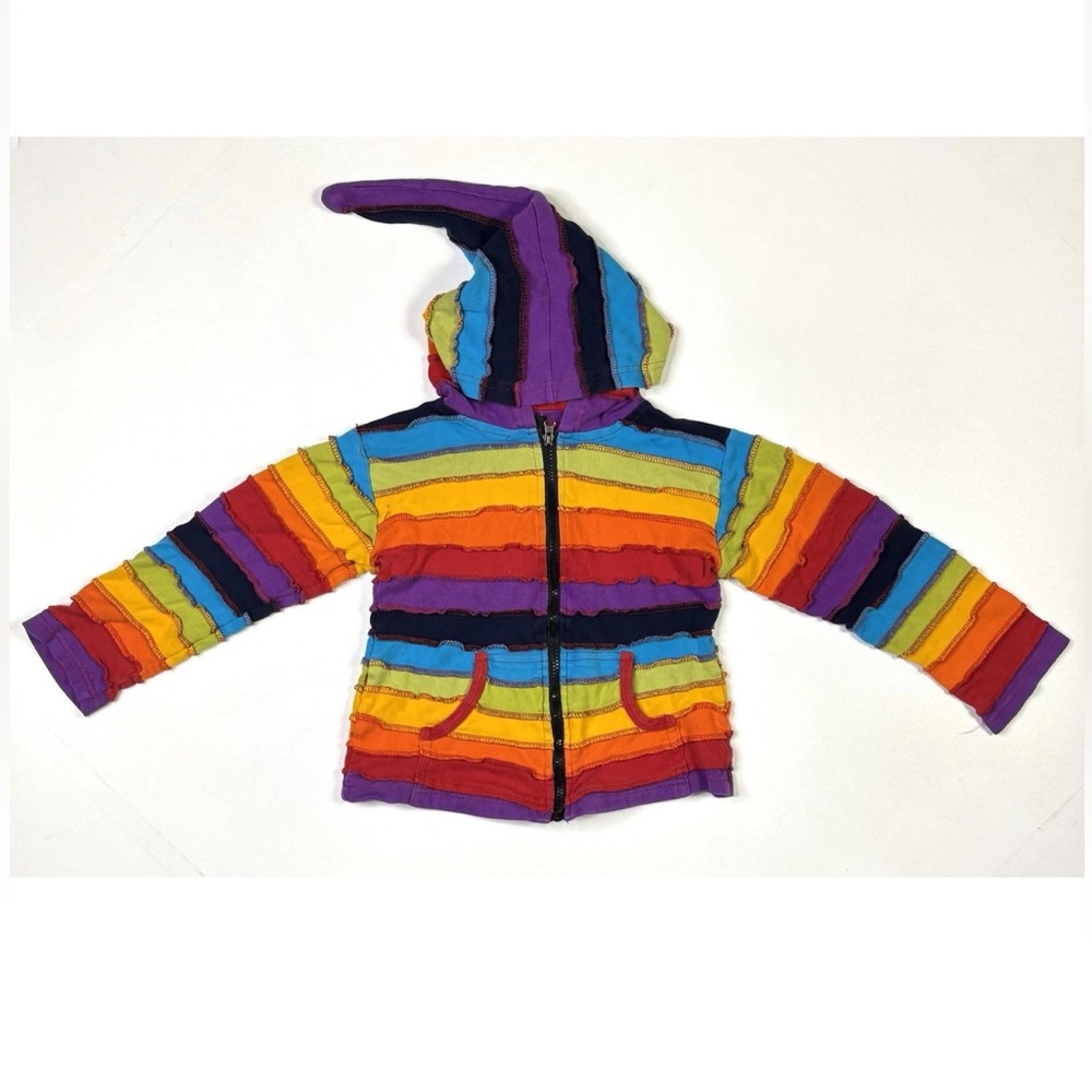 Little Kathmandu Jacket Kids 10 Years Rainbow Pixie Hood Zip Up